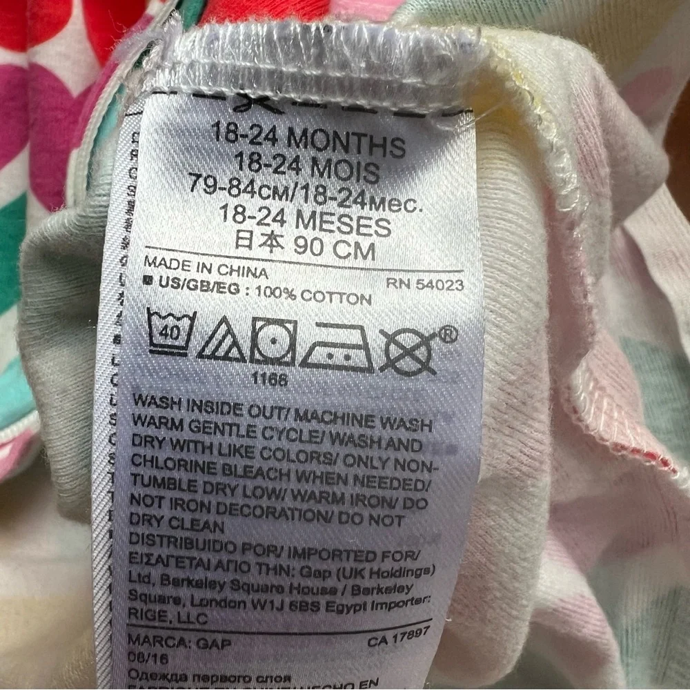 GAP Baby Colorful Hearts Cotton Footie PJs, 18-24mo